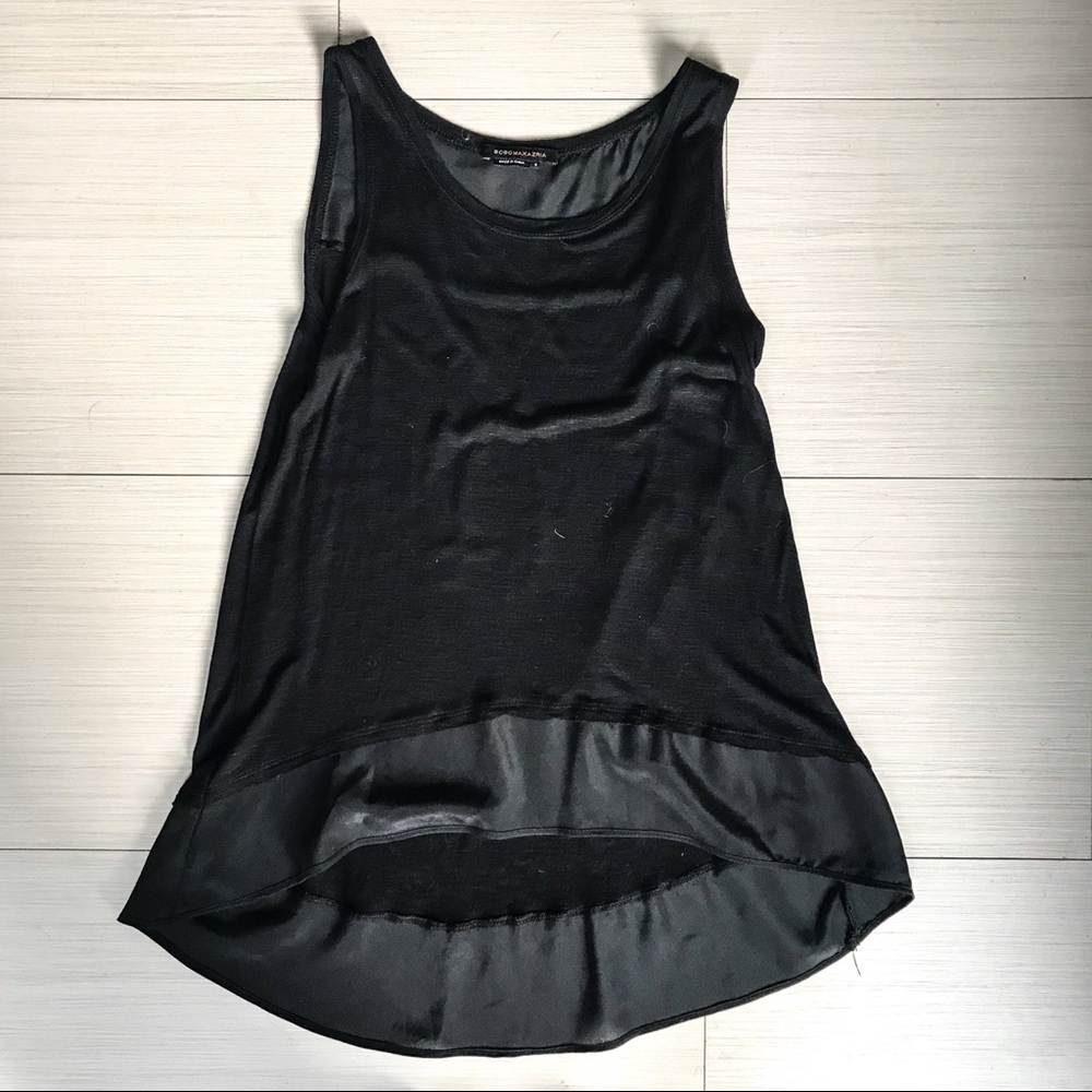BCBG Black Free Flowing Sleeveless Blouse